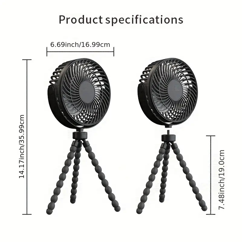 1pc Portable Stroller Fan Handheld USB Electric Fan Powered Small Folding Rechargeable Fan Mini Silent Table Outdoor Cooler Octopus Fan