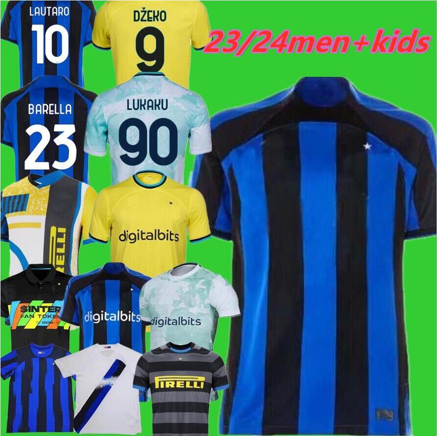 

22 23 24 LUKAKU FINAL Soccer Jerseys Kid Kit Maillot de DZEKO LAUTARO BARELLA 2023 Maglie Football Shirt Child Training 115 Year Kvaratskhelia Special Inters Milans, Third