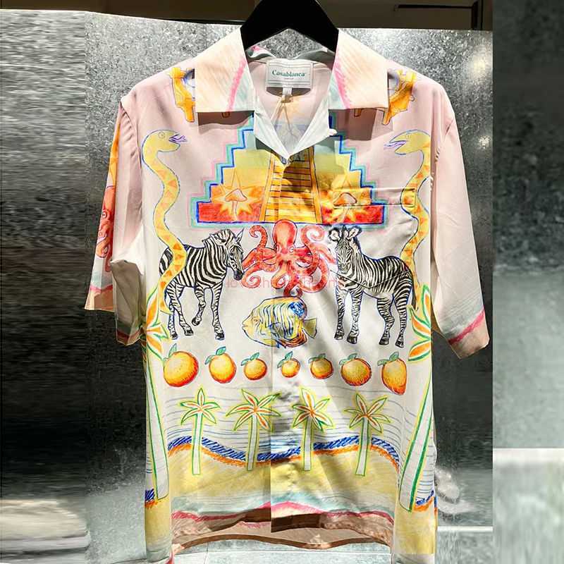 Casa Designer Fashion Clothing Shirts Tracksuits Casablanca Hand-painted Zebra Zoo Print Style Shirt Loose Fitting Men's Women's Trendy Short Sleeved Shirt, Shipping fee
Casa Designer Fashion Clothing Shirts Tracksuits Casablanca Hand-painted Zebra Zoo Print Style Shirt Loose Fitting Men's Women's Trendy Short Sleeved Shirt, Shipping fee