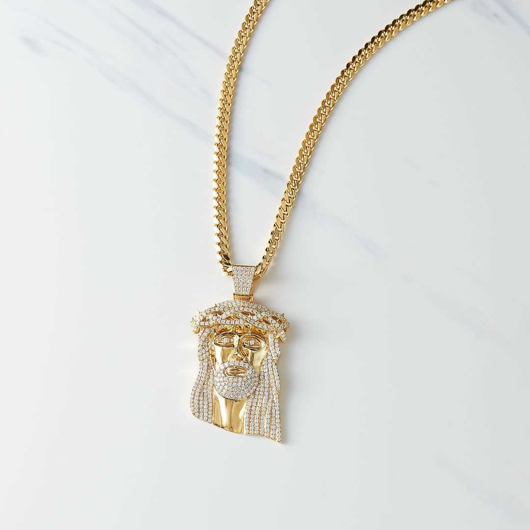 2025 Mens Sier 10k Solid Gold Iced Out Moissanite Hip Hop Jewelry Jesus Piece Charm Pendant for Necklace
