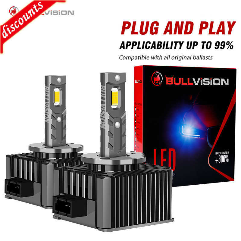 New Bulision D3S Headlights HID D1S D2S D4S D5S D8S D1R D2R D3R Turbo LED 35000LM Two-sided CSP Chip 6500K 4300K 90W Plug Play