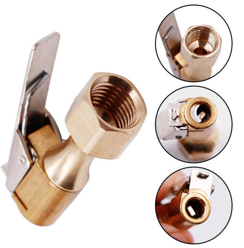 New Tire Air Chuck Iator Connector Clip-on Adapter Car Brass 8mm Tyre Wheel Vae For Iatable Pump Dropship