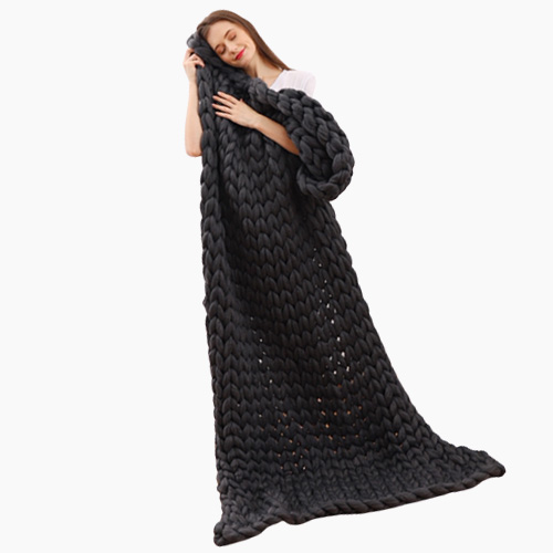 chunky wool blanket thick large yarn roving knitted winter warm throw sofa bed blankets6506355