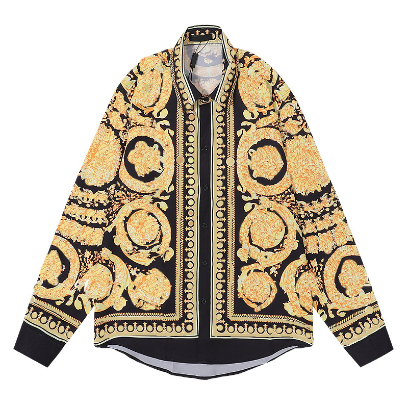 2023SS Fashion designer slim shirt for men 3D MedusaS black gold floral print men's dress long sleeve business casual
2023SS Fashion designer slim shirt for men 3D MedusaS black gold floral print men's dress long sleeve business casual