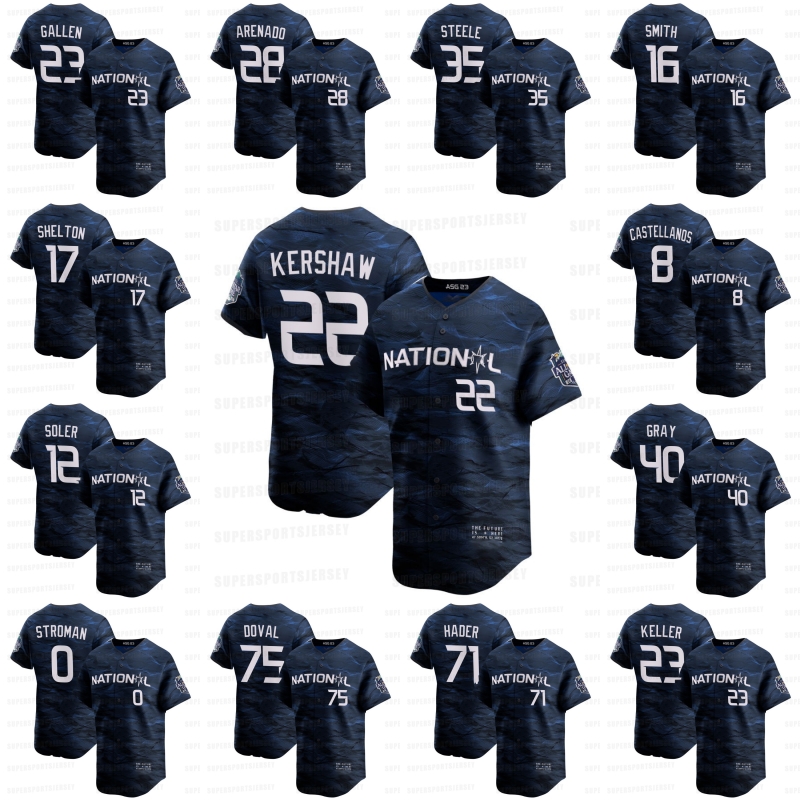 2023 ALL STAR GAME NATIONAL League Nick Castellanos Camilo Doval Zac Gallen Josiah Gray Josh Hader Mitch Keller Clayton Kershaw Dansby Swanson Rob Thomson, Mens cool base
2023 ALL STAR GAME NATIONAL League Nick Castellanos Camilo Doval Zac Gallen Josiah Gray Josh Hader Mitch Keller Clayton Kershaw Dansby Swanson Rob Thomson, Mens cool base