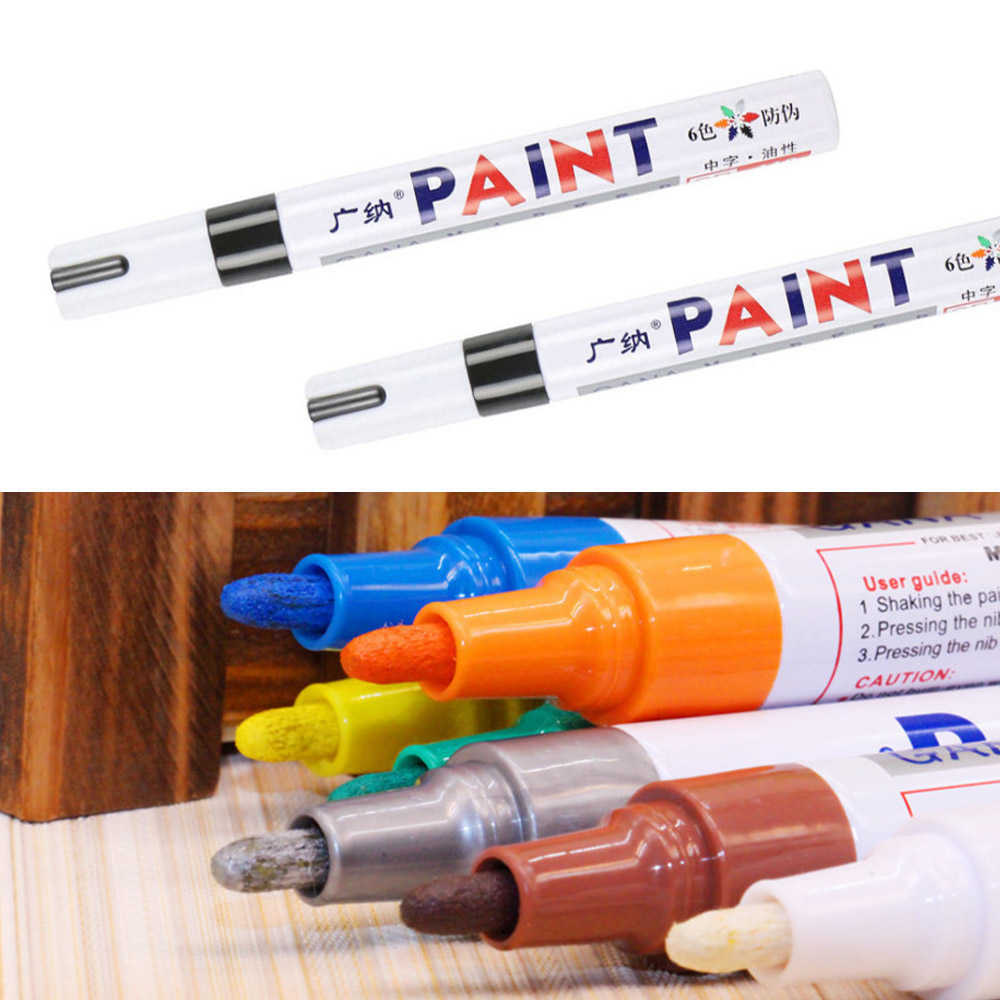 New 1pcs White Waterproof Cars Wheel Tire Oily Mark Auto Rubber Tyre Pen CD Metal Permanent Paint Marker Graffiti Touch Up