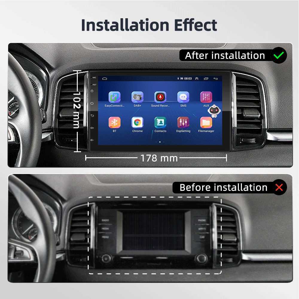 New Podofo 8G 128G Car Radio GPS 2 din Android 10.0 Auto Carplay Universal 7 For Nissan Hyundai Toyota Multimedia Player