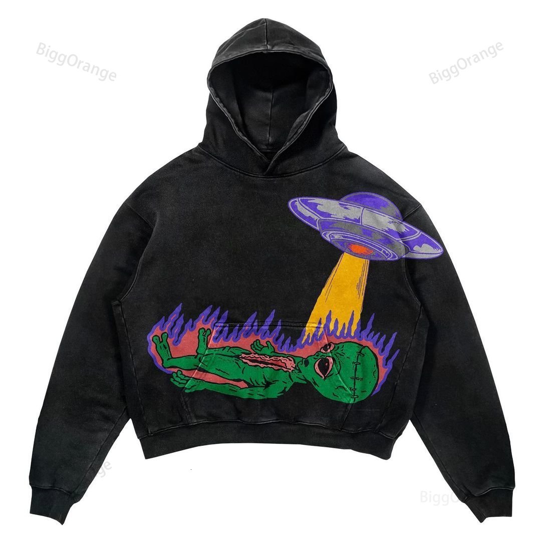 Autumn and Winter Alien Print Street Fashion Skull Pattern Retro Hooded Sweater Men and Women Tops Harajuku Anime Hoodies 230703
Autumn and Winter Alien Print Street Fashion Skull Pattern Retro Hooded Sweater Men and Women Tops Harajuku Anime Hoodies 230703