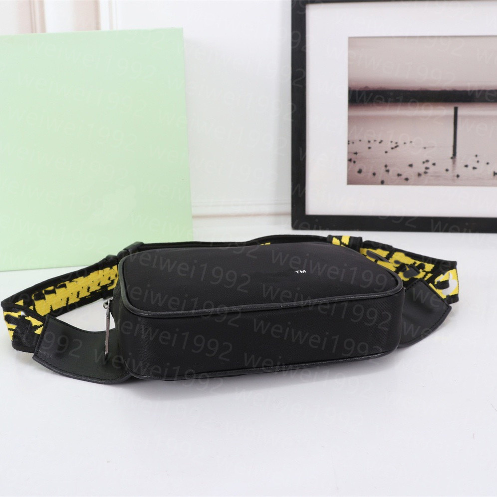 23 Brand MINI Men off Yellow canvas belt high white Shoulder Bag camera bag waist bags multi purpose satchel Shoulder Bag Messenger women