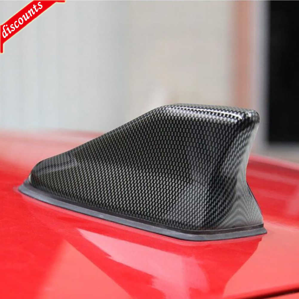 New 16cm Universal Carbon Fiber Look Car Roof Top Mount Shark Fin Aerial Toppers Auto Radio AM FM Antenna Signal Amplifier