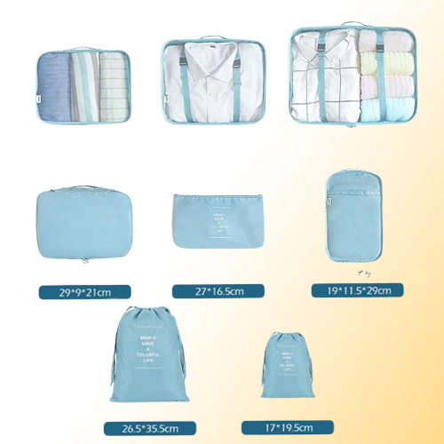 8pcs Travel Home Clothes Quilt Blanket Storage Bag Set Shoes Partition Tidy Organizer Wardrobe Suitcase Pouch Packing Cube Bags1337431