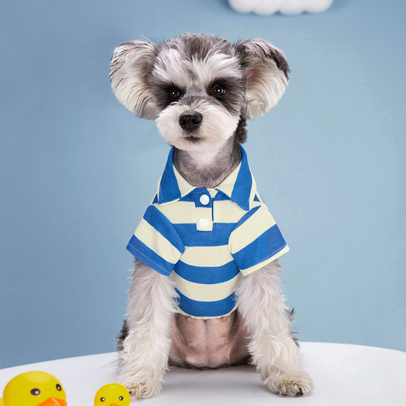 Classic Stripes Shirts Polo T-Shirts for Medium Dogs Cats Boy Girl Dog Clothes Breathable Puppy Sweatshirt Kitten Small Breeds Pet Outfits Apparel Top