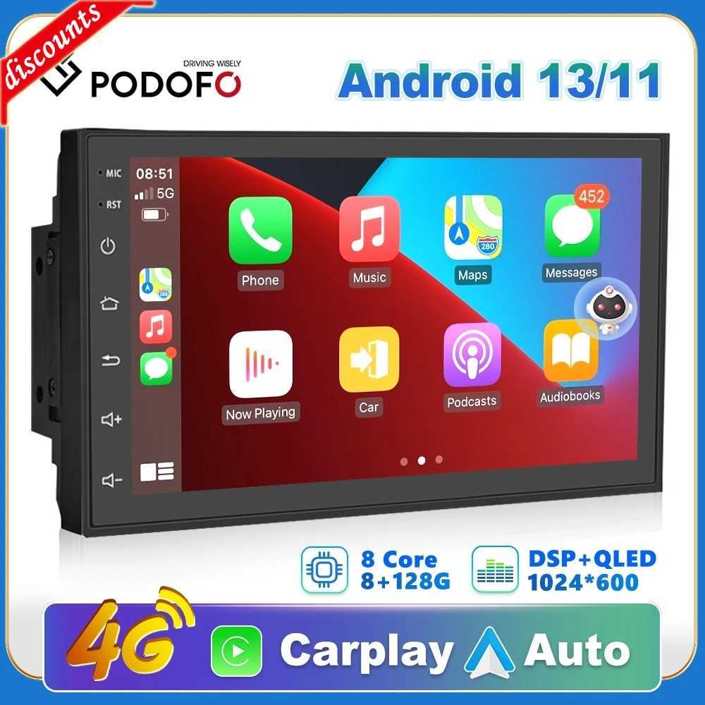 New Podofo 8G 128G Car Radio GPS 2 din Android 10.0 Auto Carplay Universal 7 For Nissan Hyundai Toyota Multimedia Player