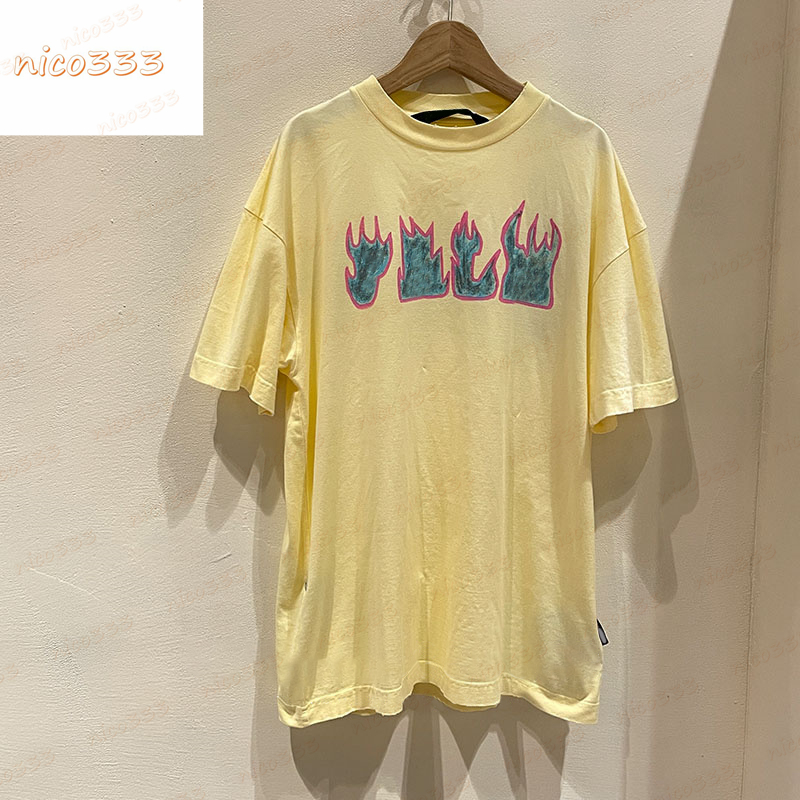 23ss New t shirt blue flame letter print pattern cotton loose and versatile mens and women street short sleeve, #01
23ss New t shirt blue flame letter print pattern cotton loose and versatile mens and women street short sleeve, #01