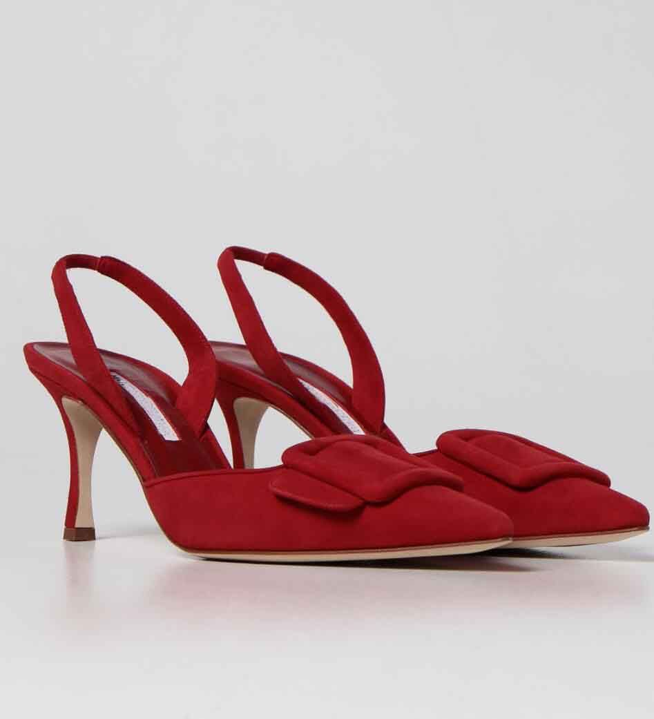 Elegant Design Maysli Buckle Sandals Shoes Lady Slingback Pointed Toe Pumps Women Sexy Party Wedding Stiletto High Heels EU35-43 Box