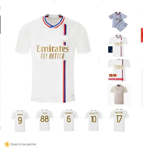 23 24 Maillot de foot LACAZETTE Soccer JerseyS CAQUERET OL AOUAR football shirts DEMBELE 2023 2024 CHERKI BARCOLA men kids lyons tops FANS PLAYER VERSION TOLISSO AA
23 24 Maillot de foot LACAZETTE Soccer JerseyS CAQUERET OL AOUAR football shirts DEMBELE 2023 2024 CHERKI BARCOLA men kids lyons tops FANS PLAYER VERSION TOLISSO AA
