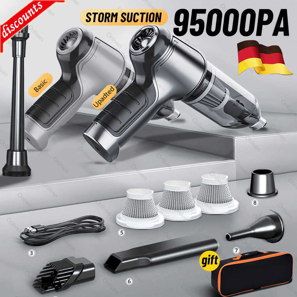 New 95000PA Vacuum 1 Powerful Cleaning hine Car Accessories Home Auto Robot Wireless Cleaner Appliance Strong Suction