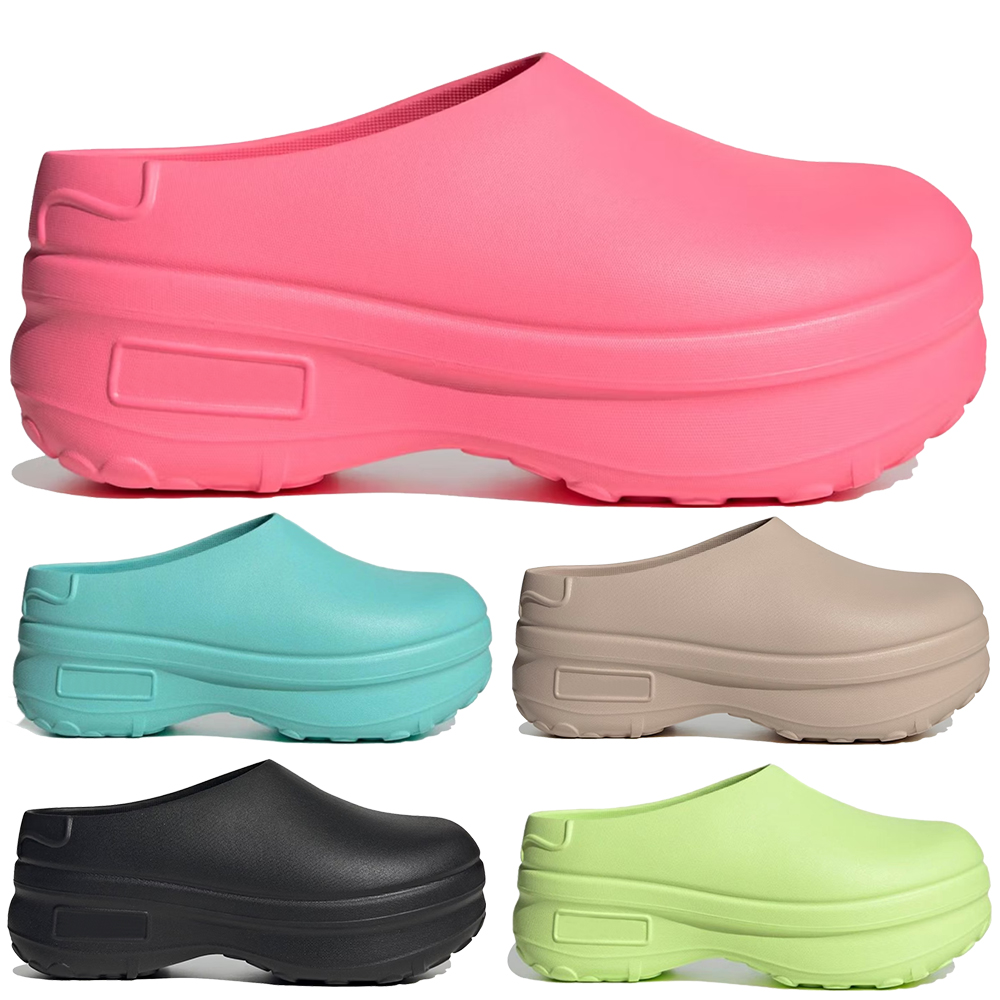 Designer slippers Adifom Stan Smith Mule Chef Shoes Silver Green Wonder Taupe Core Black Lucid Pink Aqua Lemon summer sandals fashion womens flat slides slipper
