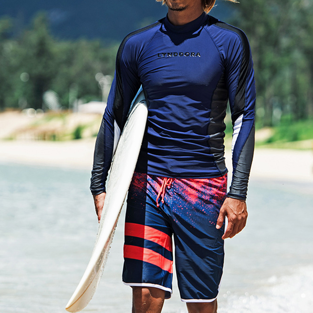 Wetsuits Drysuits Men s Fashion Sun Protection Quick Drying Swimwear Beach Long Sleeve T shirt Surfing Top Water Sports Diving Suit 230701