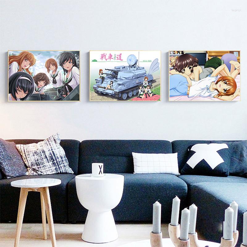 Paintings Girls Und Panzer Home Decor Anime Japanese White Coated Paper Poster Wall