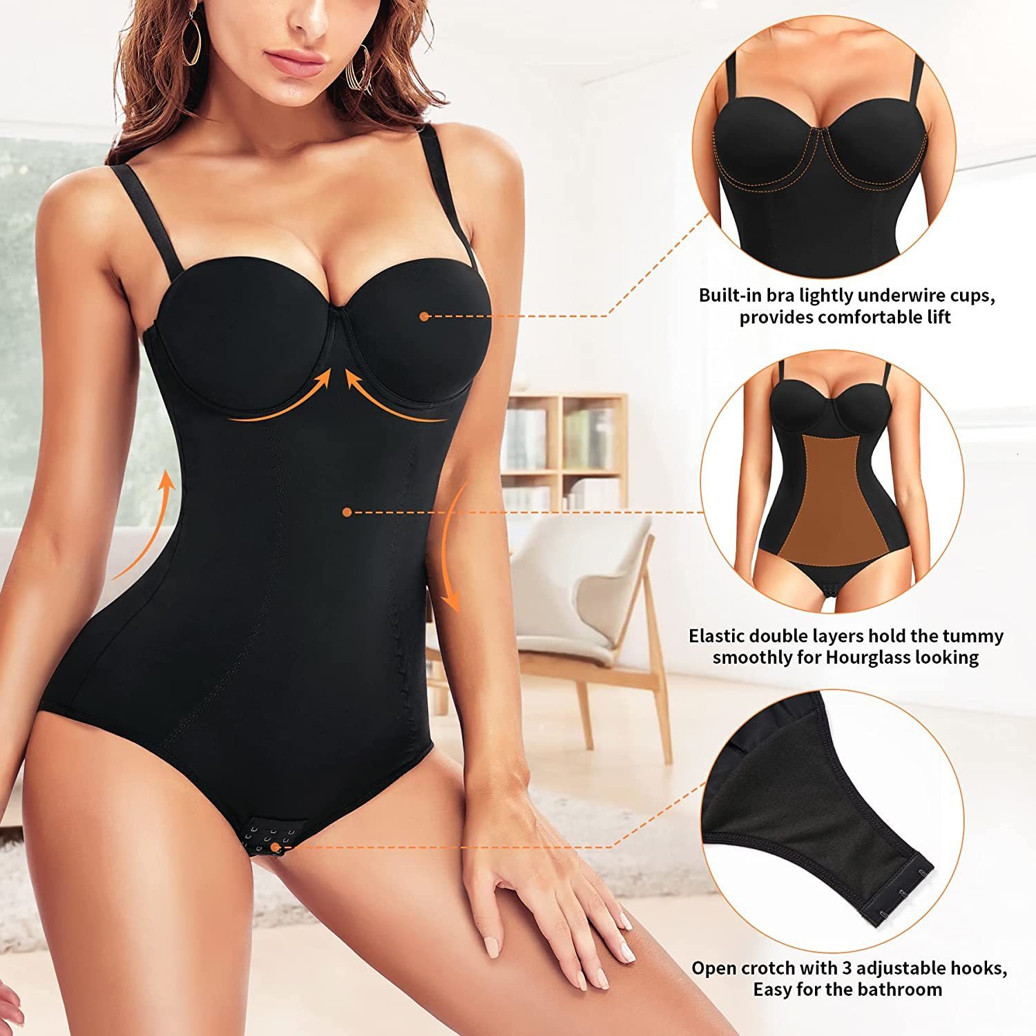 Waist Tummy Shaper Bra Shapewear Bodysuit Women Butt Lifter Waist Trainer Corset Modeling Strap Reductive Girdles Slimming Underwear Body Shaper 23070