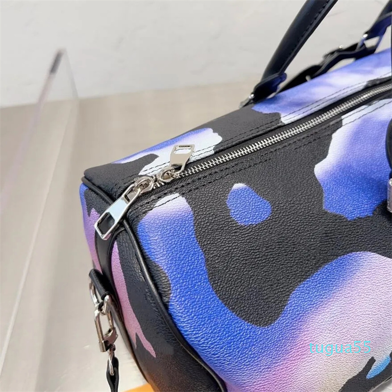 2025--10A Men Women Large Capacity Duffel Bags Printing Leather Commerce Handbag Leisure Women's Travelling Handbags Unisex Classic Single-Shoulder Bag