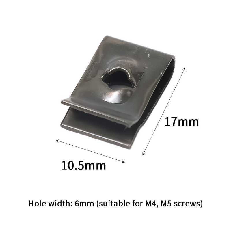 New 10/20/30/40pcs Screw Base U Modification Fastener Metal Fender Bumper Protection Clip Car Interior Accessories