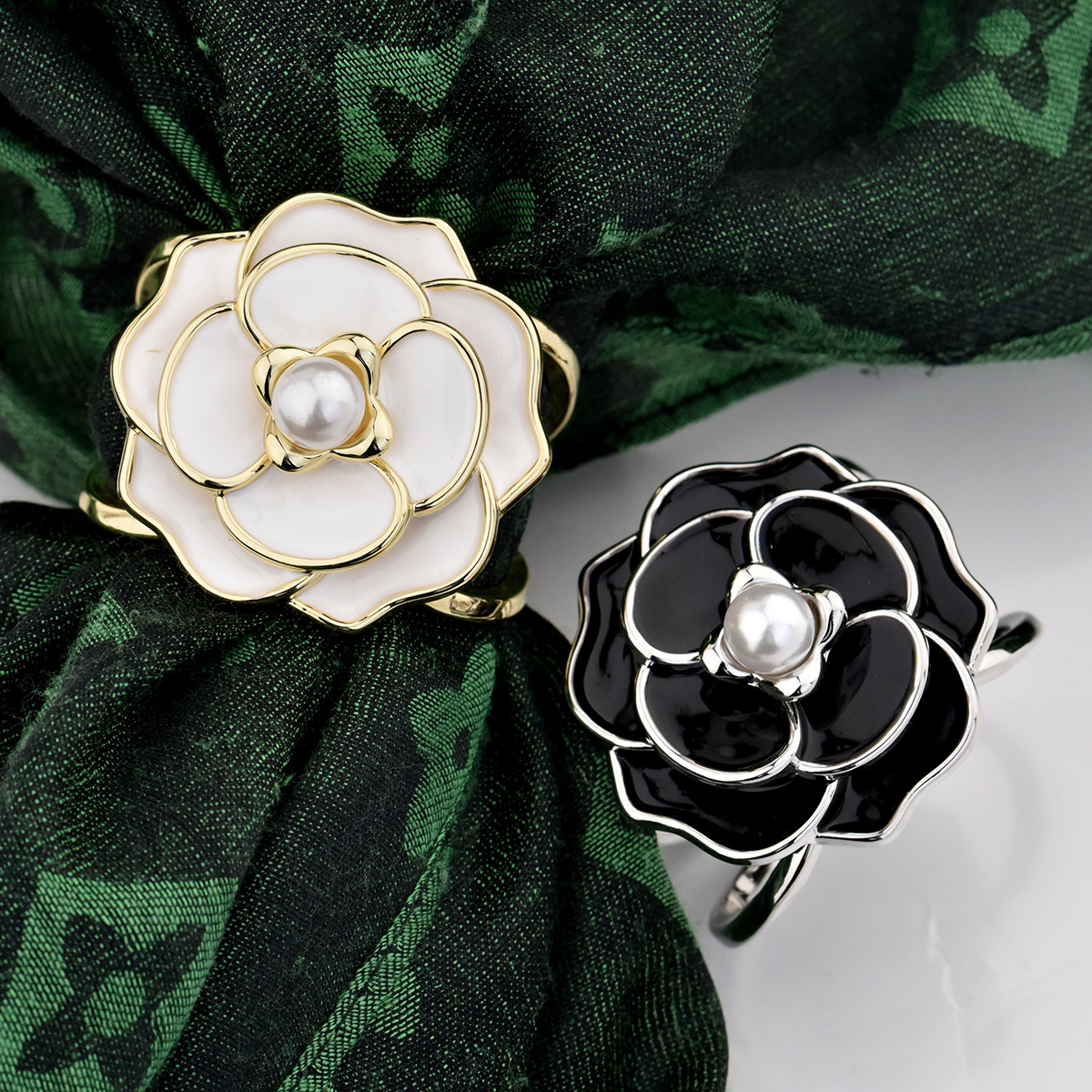 Multi-style Scarf Accessories Woolen Coat Buckle Belt Buckle Version Rose Large Bead Silk Scarf Buckle Ring Square Scarf Clip