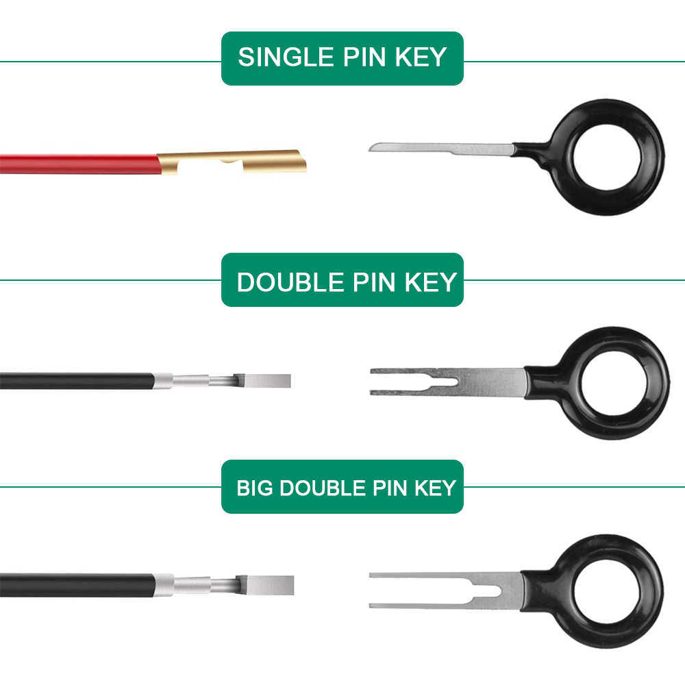 New 11/18/26Pcs Car Terminal Removal Repair Tools Electrical Wiring Crimp Connector Pin Extractor Kit Keys Automotive Plug Pullers