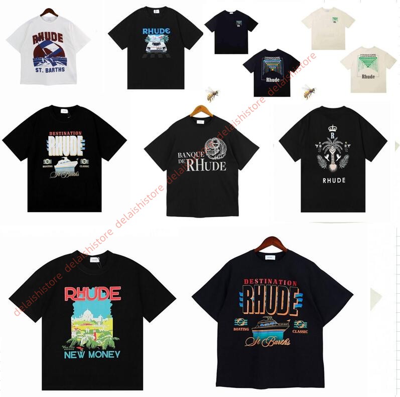 2023 Top Designers Rhude Mens T Shirts Summer Fashion Designer tshirts Street Casual Short Sleeve Beach Style tees Cotton Printing Shirt, C12
2023 Top Designers Rhude Mens T Shirts Summer Fashion Designer tshirts Street Casual Short Sleeve Beach Style tees Cotton Printing Shirt, C12