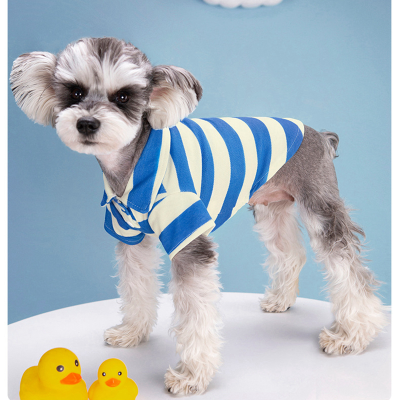 Classic Stripes Shirts Polo T-Shirts for Medium Dogs Cats Boy Girl Dog Clothes Breathable Puppy Sweatshirt Kitten Small Breeds Pet Outfits Apparel Top