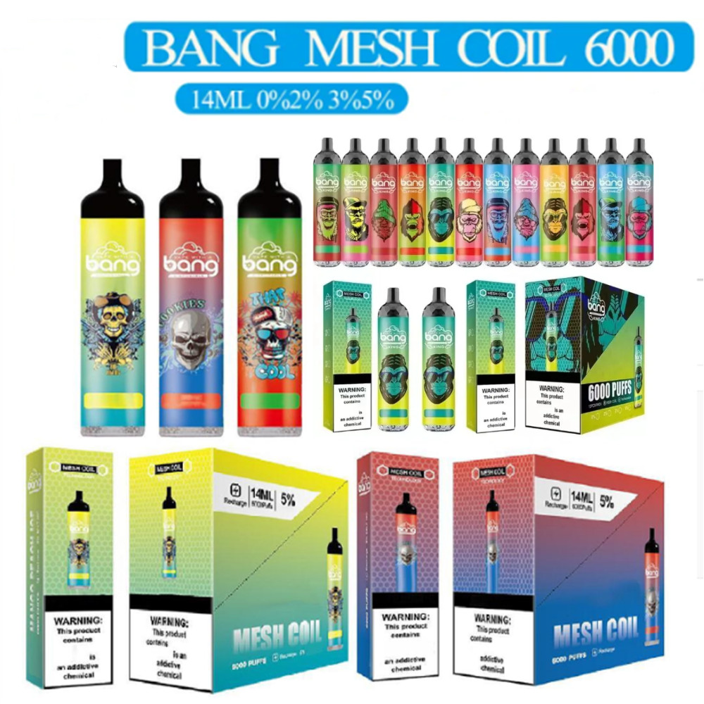 Original Bang King 6000 Puffs puff 6000 bang 6000 0% 2% 3% 5% Disposable E cigarette Device Pod Kit 850mAh Rechargeable Battery Prefilled 14ml Coil Cartridge Vape tick Pen
Original Bang King 6000 Puffs puff 6000 bang 6000 0% 2% 3% 5% Disposable E cigarette Device Pod Kit 850mAh Rechargeable Battery Prefilled 14ml Coil Cartridge Vape tick Pen