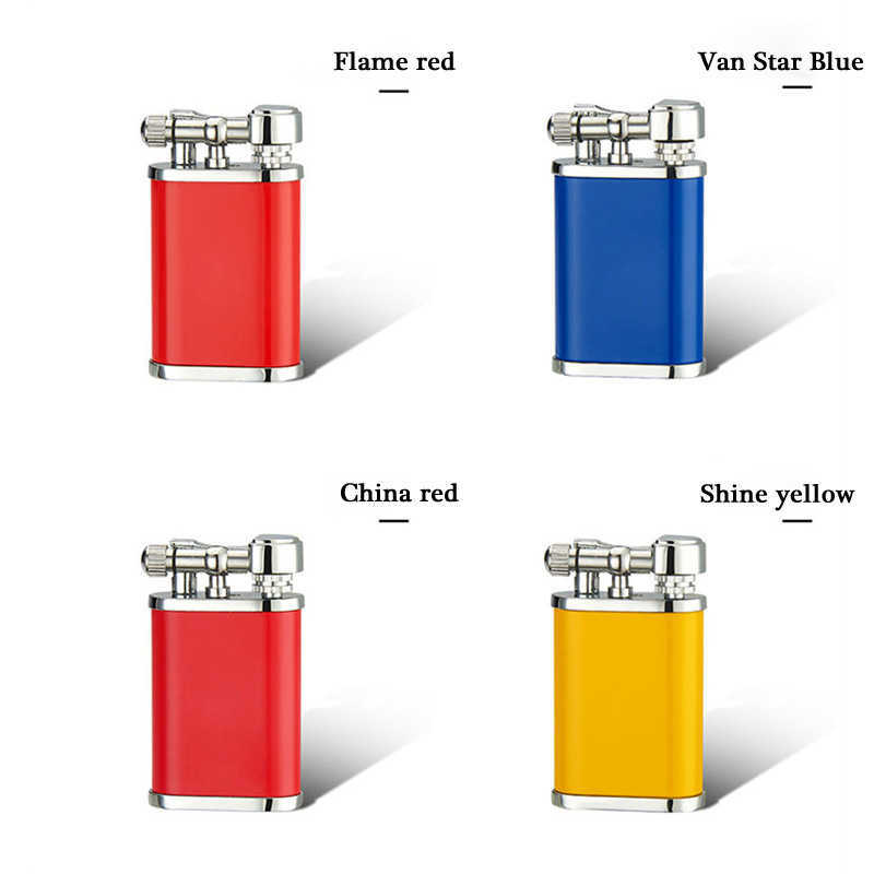 New Retro Metal Creative Grinding Wheel Open Flame Butane Lighter Boutique Cigarette Accessories Men's Gift No Gas W260202