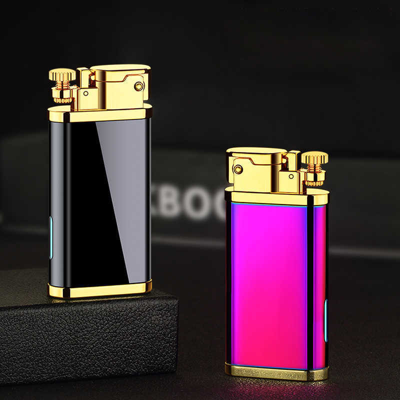 Portable Metal Flame Gas Torch Turbo Wholesale Creative Windproof Blue Butane Cigar Lighters Gadgets for Men 20SQWithout W260202