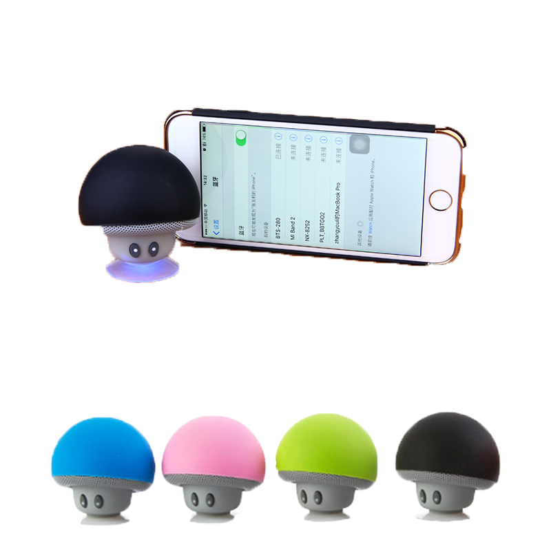 Mushroom Mini Wireless Bluetooth Speaker Hands Sucker Cup o Receiver Music Stereo Subwoofer USB For Android IOS PC