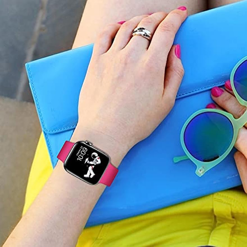 For Apple Watch Band Soft Silicone Waterproof Sport Strap Replacement Wristbands for iWatch Series 8 7 6 5 4 3 2 1 SE 38mm 40mm 41mm 42mm 44mm 45mm 49