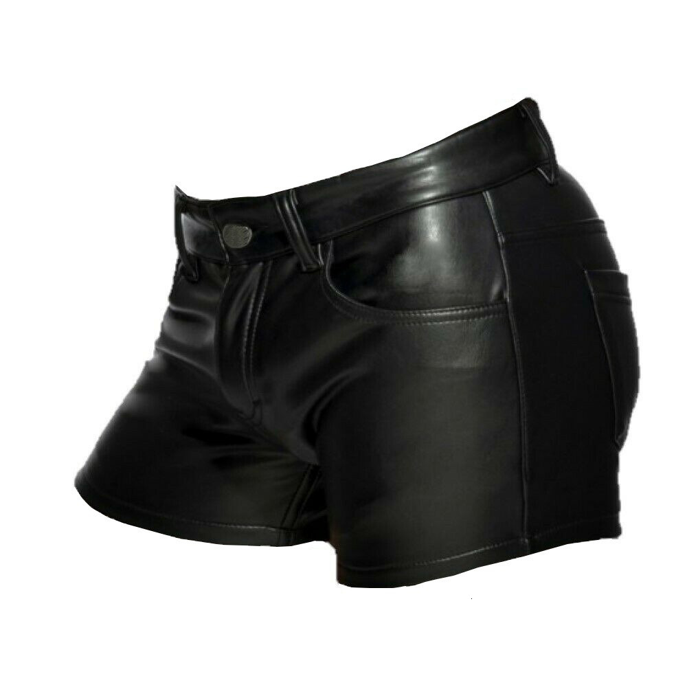 Men's Shorts 2023 Solid Color Casual Short Leather Pants Summer Large Size Fashion Nightclub for Male 5XL Ropa Hombre 230703