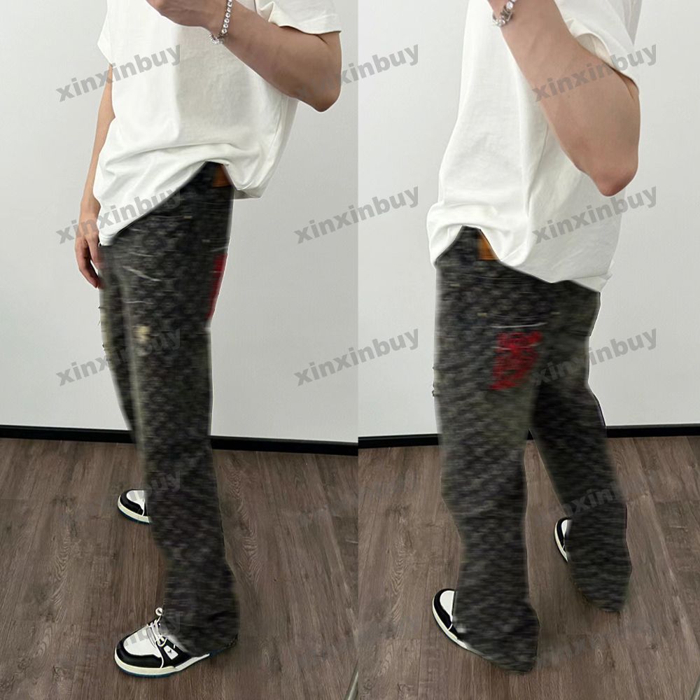 xinxinbuy Men women designer pant Paris destroyed jacquard Letter embroidery Washed Jeans denim Casual pants black M-2XL, Multi
xinxinbuy Men women designer pant Paris destroyed jacquard Letter embroidery Washed Jeans denim Casual pants black M-2XL, Multi