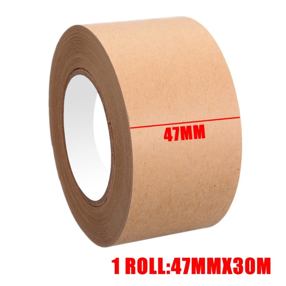 Adhesive Tapes 1 Roll 30m Gummed Kraft Paper Brown Bundled Adhesive Masking Paper Tape for Box Sealing Kraft Paper Tape Packaging Tools 230703
