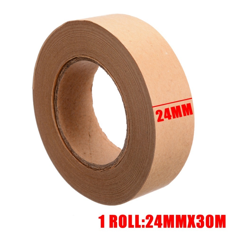 Adhesive Tapes 1 Roll 30m Gummed Kraft Paper Brown Bundled Adhesive Masking Paper Tape for Box Sealing Kraft Paper Tape Packaging Tools 230703