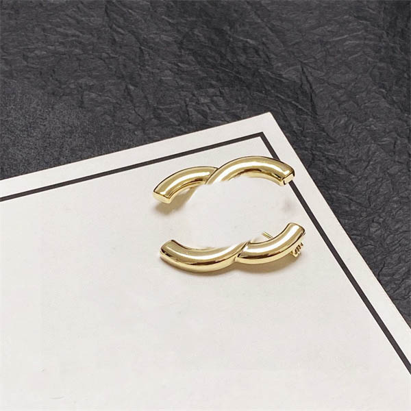 Simple Double Letter CCity Pins Women Luxury Designer Gold Brooches Brand Logo Crystal Pearl Brooch Men Suit Pin Jewelry Accessories 22