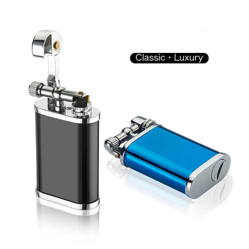 New Retro Metal Creative Grinding Wheel Open Flame Butane Lighter Boutique Cigarette Accessories Men's Gift No Gas W260202