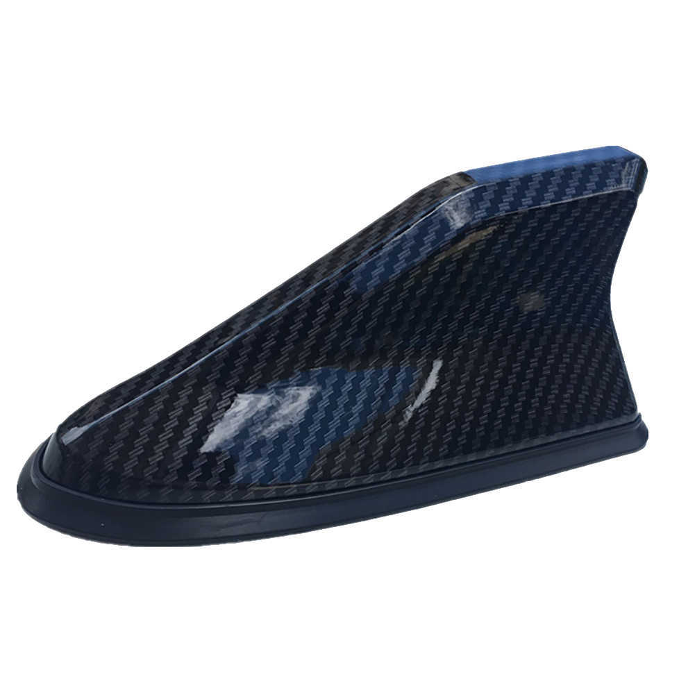 New 16cm Universal Carbon Fiber Look Car Roof Top Mount Shark Fin Aerial Toppers Auto Radio AM FM Antenna Signal Amplifier