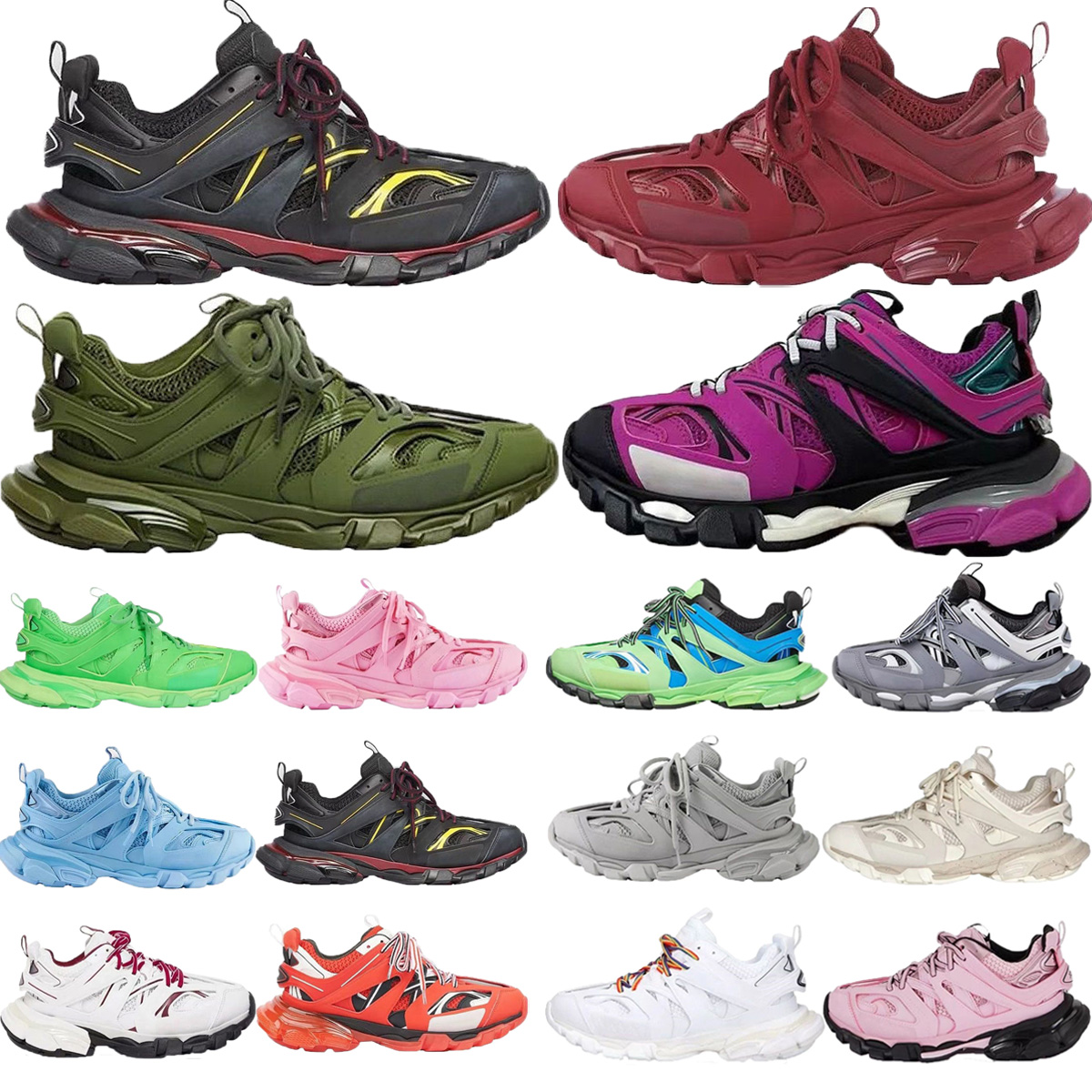 Designer Womens Mens shoes Track 3 3.0 sneakers Luxury Running Shoes trainers Triple Black White Pink Blue Orange Yellow Green Tess.S. Gomma Tracks Sports Shoe, Color#17
Designer Womens Mens shoes Track 3 3.0 sneakers Luxury Running Shoes trainers Triple Black White Pink Blue Orange Yellow Green Tess.S. Gomma Tracks Sports Shoe, Color#17