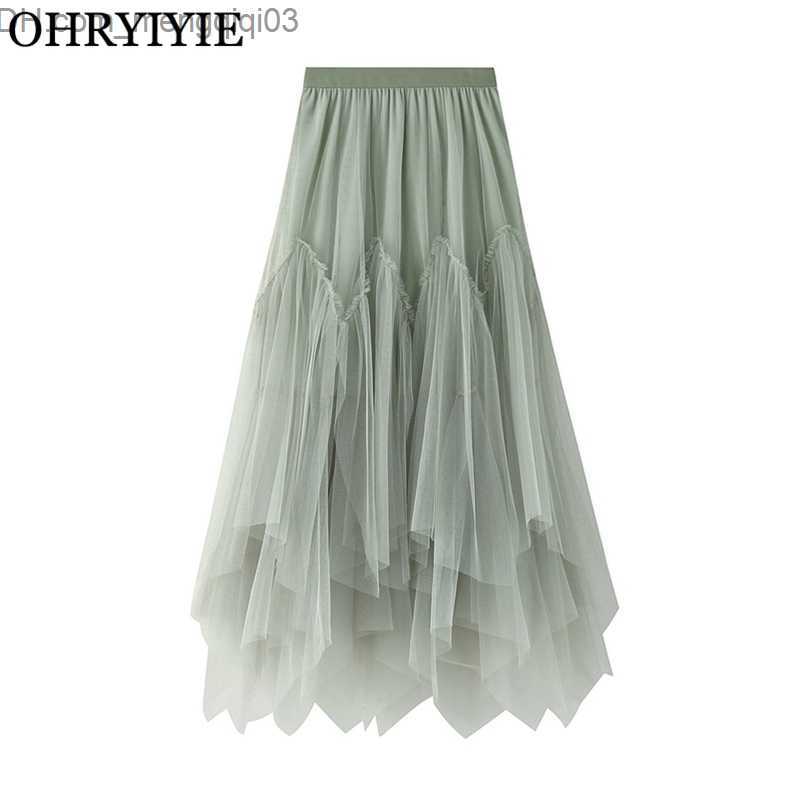 Skirts OHRYIYIE Women irregular Long Tulle Skirts Ladies High Waist AnkleLength Tutu Maxi Skirts Beige Green Female Faldas Jupe Femme Z230706
Skirts OHRYIYIE Women irregular Long Tulle Skirts Ladies High Waist AnkleLength Tutu Maxi Skirts Beige Green Female Faldas Jupe Femme Z230706
