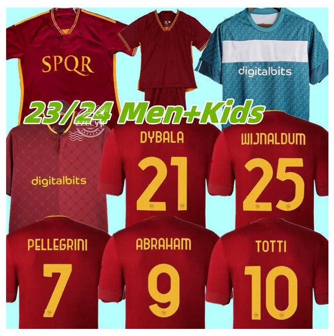 22 23 24 Soccer Jerseys DYBALA ROMA TOTTI 2023 2024 ABRAHAM PELLEGRINI ZANIOLO SPINAZZOLA AFENA Football Shirt EL SHAARAWY VERETOUT ROME SMALLING Mens Kids Kit
22 23 24 Soccer Jerseys DYBALA ROMA TOTTI 2023 2024 ABRAHAM PELLEGRINI ZANIOLO SPINAZZOLA AFENA Football Shirt EL SHAARAWY VERETOUT ROME SMALLING Mens Kids Kit