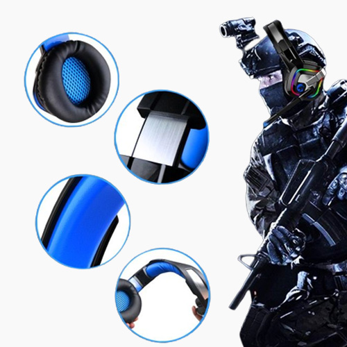 Headphones with Microphone for PC Xbox One PS45 Controller Bass Surround Laptop Games Noise Cancelling Gaming Headset Flash Light