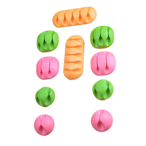 10Pcsset Multipurpose Single Double Five holes Wire Cord Cable Clips Ties USB Charger Holder Organizer With Adhesive Desk new1545365