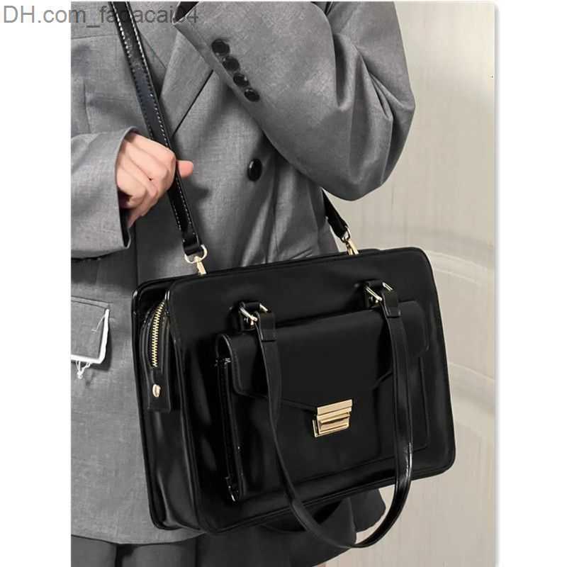 Evening Bags Evening Bags Xiuya Vintage Messenger Bag Japanese Black High Capacity Handbags for Women Pu Leather Casual Campus Daily Z230706