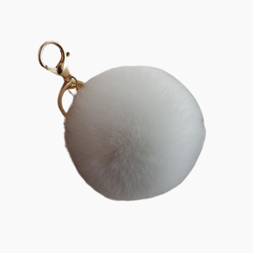 Rabbit Fur Soft Plus Pompom Keychain Keyring Ball Real Fur Soft y Charm Dangle Car Pendant Decor9030435